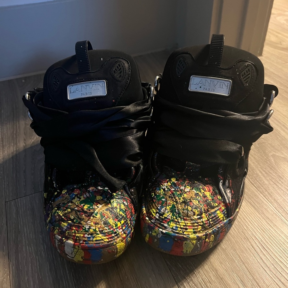 Lanvin men Black and Multicolor Sneakers